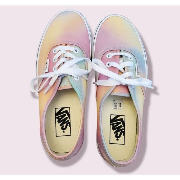 Vans Authentic Aura Shift Tie Dye Sneakers Size 7 Women's Rainbow Pastel EUC - Picture 6 of 8